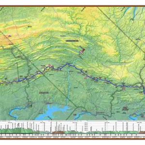 E: 2022 Appalachian Trail Map - 10 feet wide, on professional canvas - Calm Hypsometric colored version.