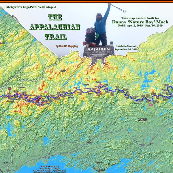 Z: Fully Customized Appalachian Trail Map - 10 feet wide, on professional canvas.