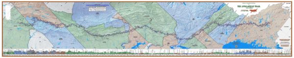F: 2022 Appalachian Trail Map - 10 feet wide, on professional canvas - State colored version