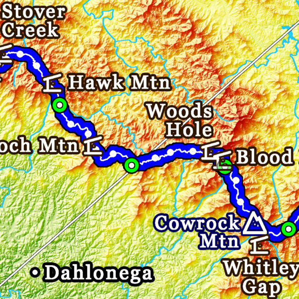 B1: 2024 Appalachian Trail Map - 10 feet wide, on professional canvas - Calm Hypsometric colored version. - Image 6
