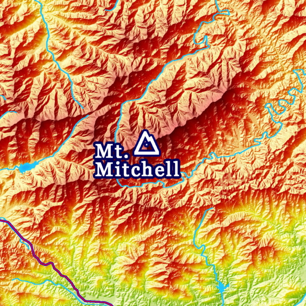 B1: 2024 Appalachian Trail Map - 10 feet wide, on professional canvas - Calm Hypsometric colored version. - Image 3