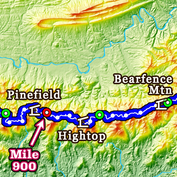 B1: 2024 Appalachian Trail Map - 10 feet wide, on professional canvas - Calm Hypsometric colored version. - Image 4