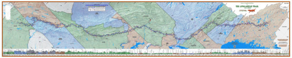 H: 2021 Appalachian Trail Map - 10 feet wide, on professional canvas - State colored version. - Image 2