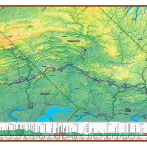 C: 2023 Appalachian Trail Map - 10 feet wide, on professional canvas - Calm Hypsometric colored version.