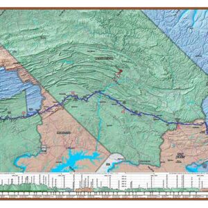 D: 2023 Appalachian Trail Map - 10 feet wide, on professional canvas - State colored version