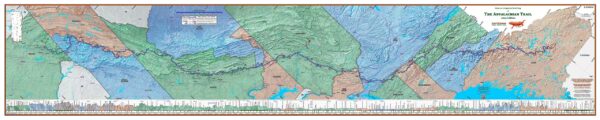 D: 2023 Appalachian Trail Map - 10 feet wide, on professional canvas - State colored version