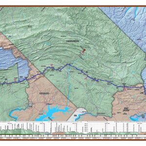 B2: 2024 Appalachian Trail Map - 10 feet wide, on professional canvas - State colored version
