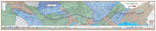 B2: 2024 Appalachian Trail Map - 10 feet wide, on professional canvas - State colored version