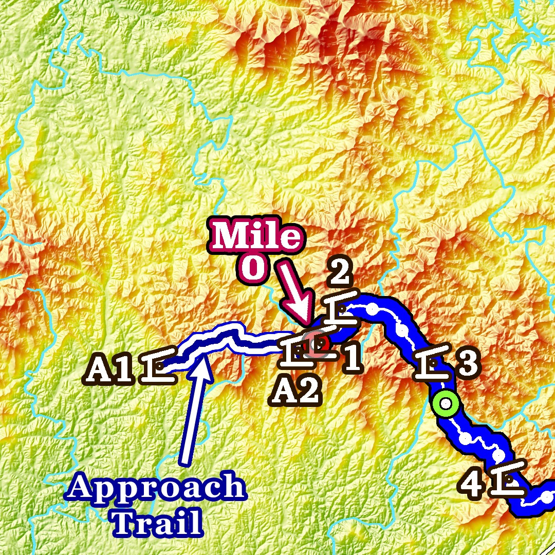 F1: 2025 Appalachian Trail Map - 10 feet wide, on professional canvas - Calm Hypsometric colored version. - Image 2