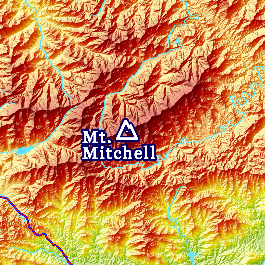 F1: 2025 Appalachian Trail Map - 10 feet wide, on professional canvas - Calm Hypsometric colored version. - Image 4