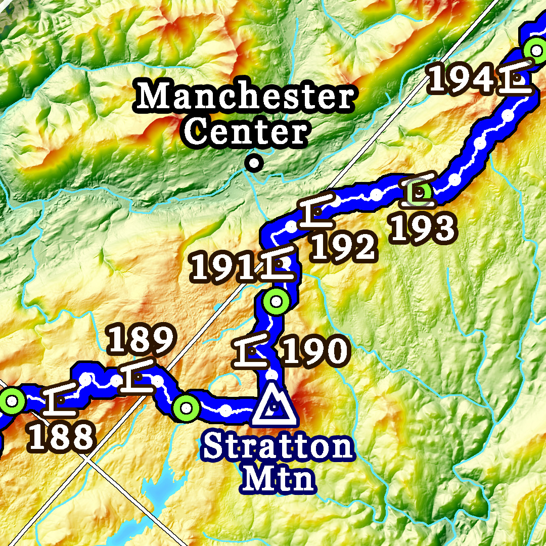 F1: 2025 Appalachian Trail Map - 10 feet wide, on professional canvas - Calm Hypsometric colored version. - Image 7