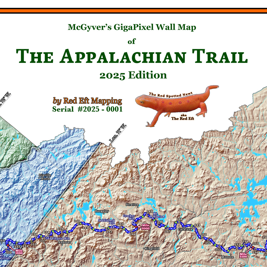 F2: 2025 Appalachian Trail Map - 10 feet wide, on professional canvas - State colored version - Image 2