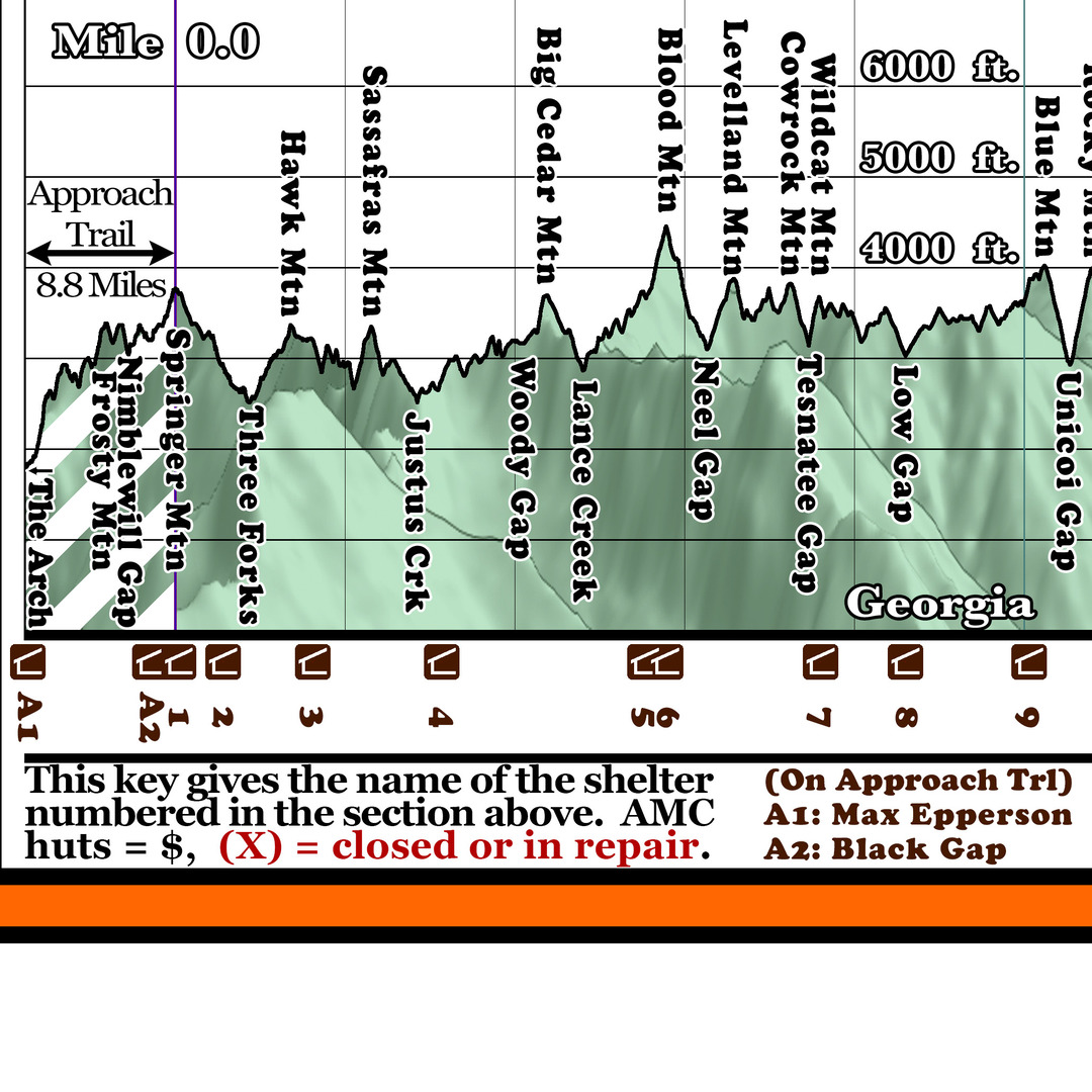 F2: 2025 Appalachian Trail Map - 10 feet wide, on professional canvas - State colored version - Image 11