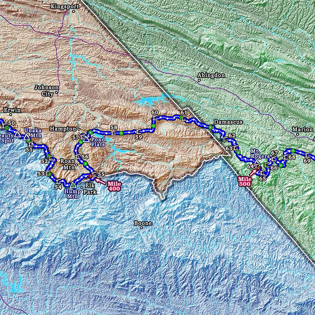 E2: 2026 Appalachian Trail Map - 10 feet wide, on professional canvas - State colored version - Image 9